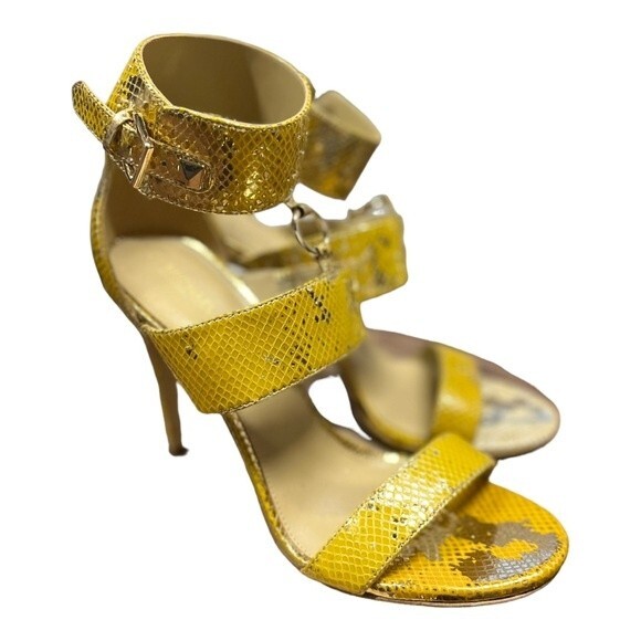 MICHAEL MICHAEL KORS Women's Gold Amos Ankle Cuff Stiletto Sandals SZ 10 - Picture 3 of 9